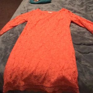 Peach colored dress!